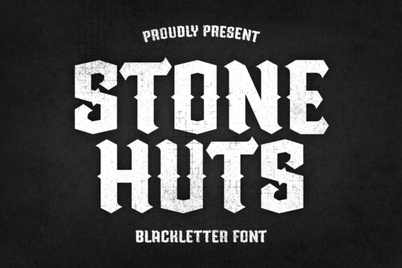 Stone Huts: A Vintage Blackletter Font for Crafts